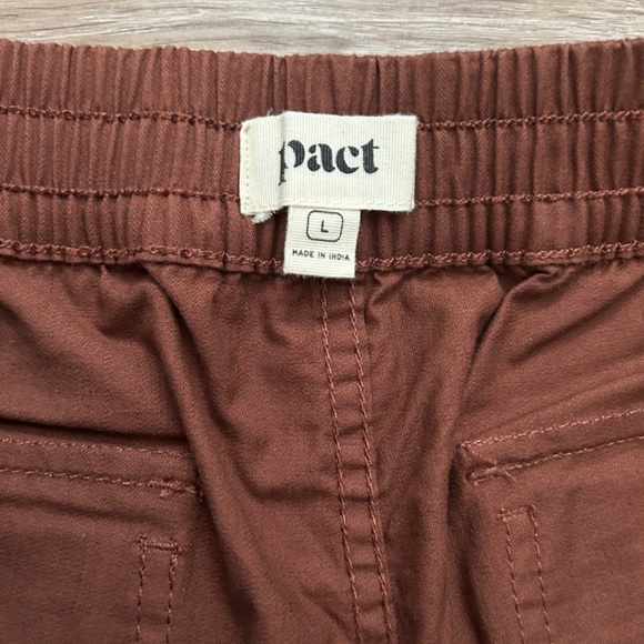 Pact Organic Cotton Joggers Side Ankle Zip Size Large Brown color - Picture 3 of 9